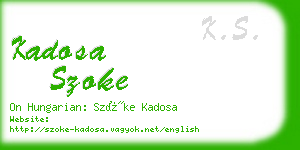 kadosa szoke business card